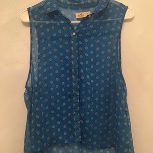 Blue Small Hollister Button Up Top